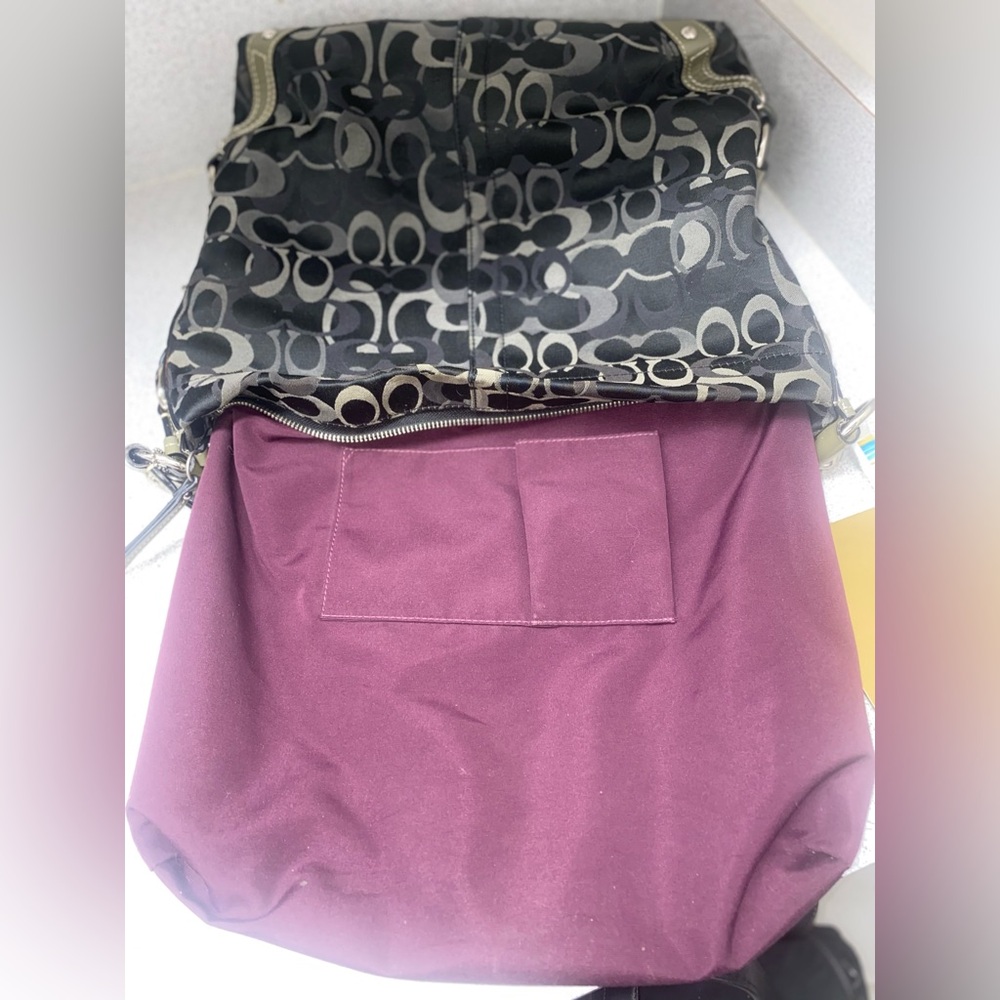 Coach Carly Large Multi Silver/Black Hobo Bag GUC - Picture 14 of 16